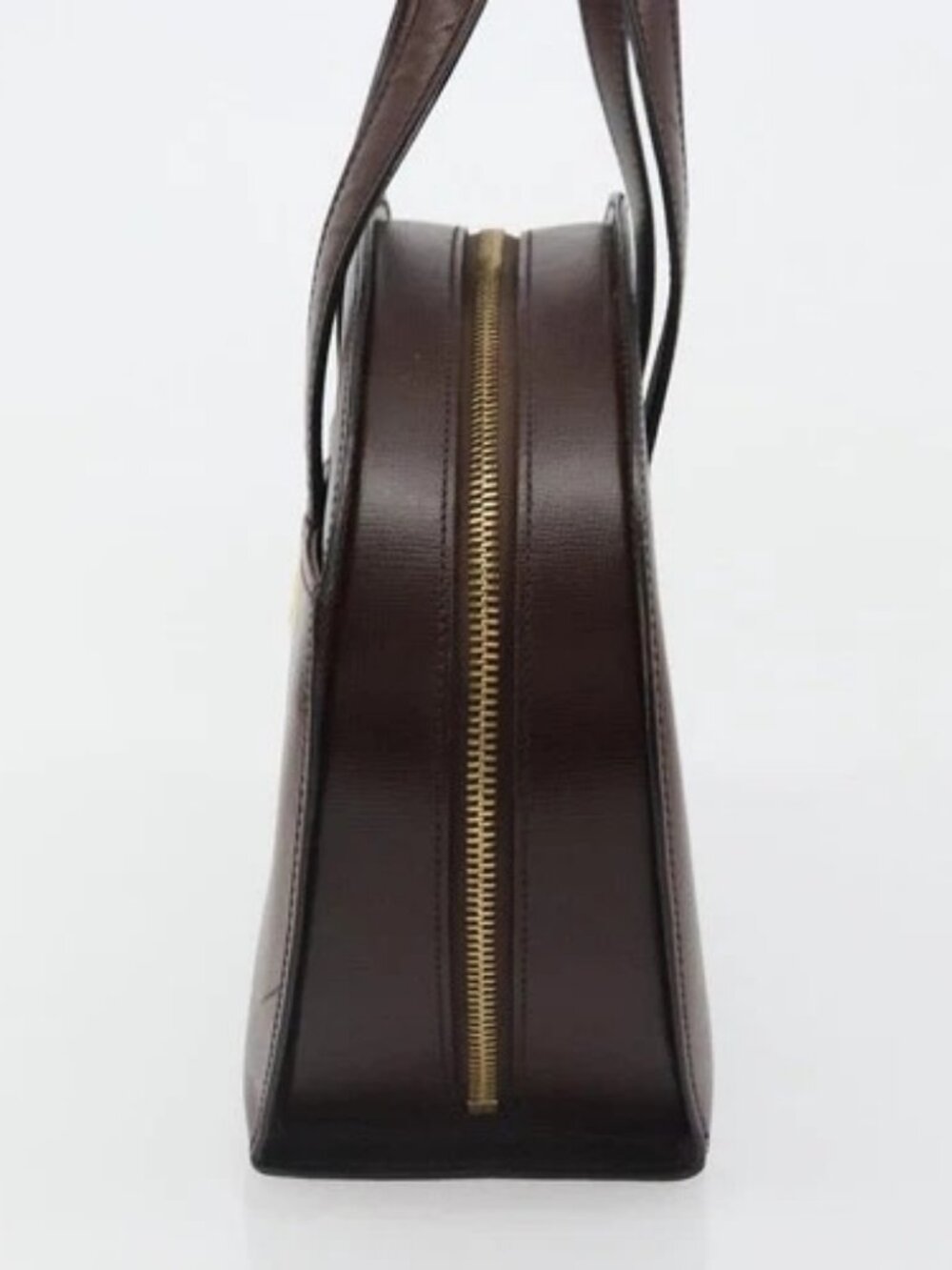 Christian Dior Hand Bag Leather Brown Gold Auth 185163 - Picture 3 of 16